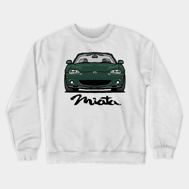 MX5 Miata NB2 Emerald Green Crewneck Sweatshirt by Woreth